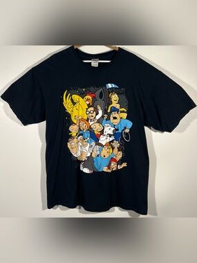 Vintage Family Guy T Shirt XL Black Chicken Fight Battle Royale Brawl Character